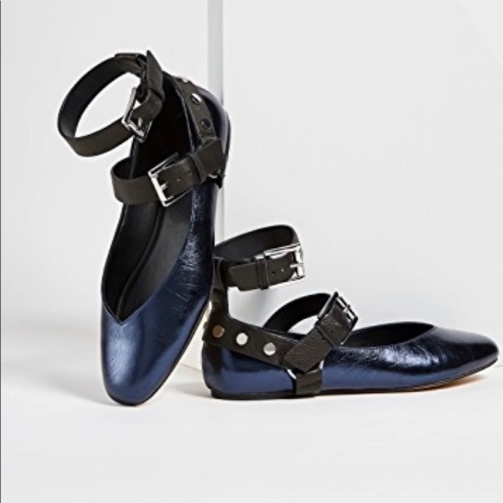 REBECCA MINKOFF "vivica" metallic flat, NEVER WORN